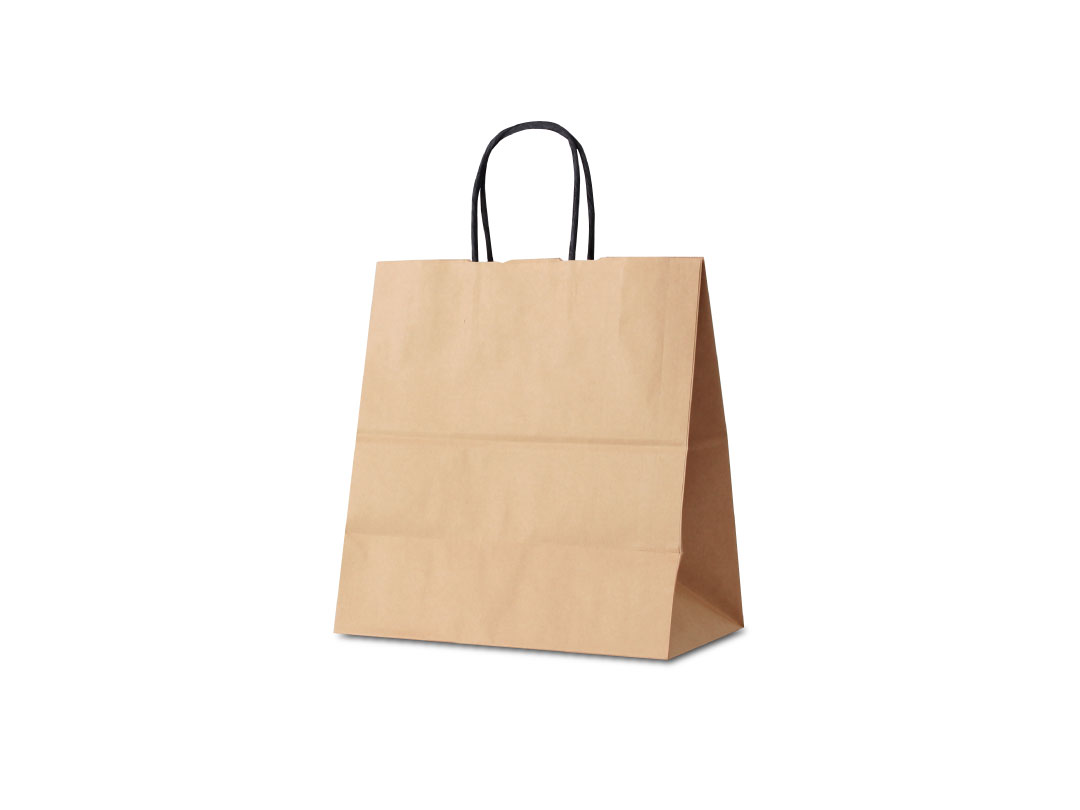 T-5W 茶無地（黒紐） オリジナル紙袋・包装紙・ショップ袋を小ロットで 株式会社ベルベ
